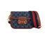 Mini Horsebit 1955, &pound;1,300, Handbags, Blue/Brown, Denim/Leather, Front view